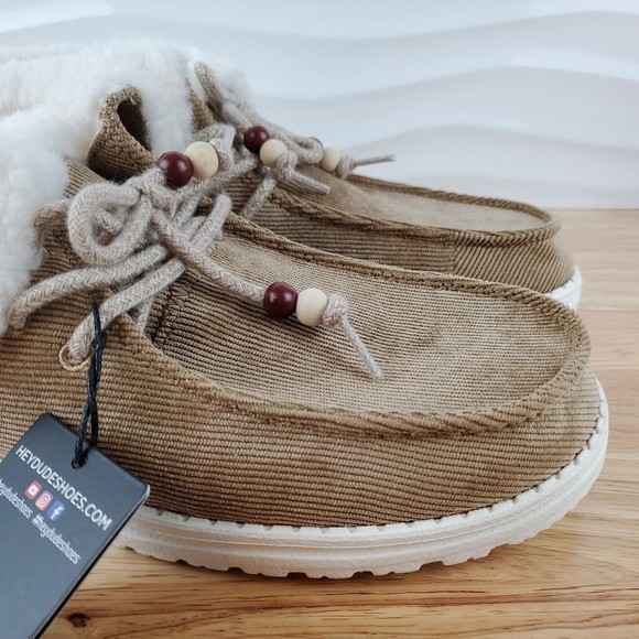 Hey Dude Britt Womens Brown Nut Corduroy Flip Cuff Slip On Booties Shoes - Picture 8 of 16